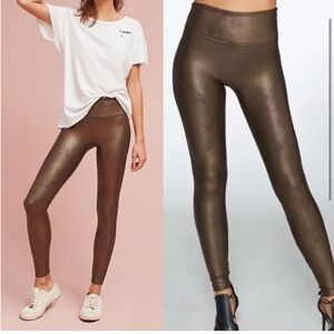 Spanx faux brown leather leggings size small like new